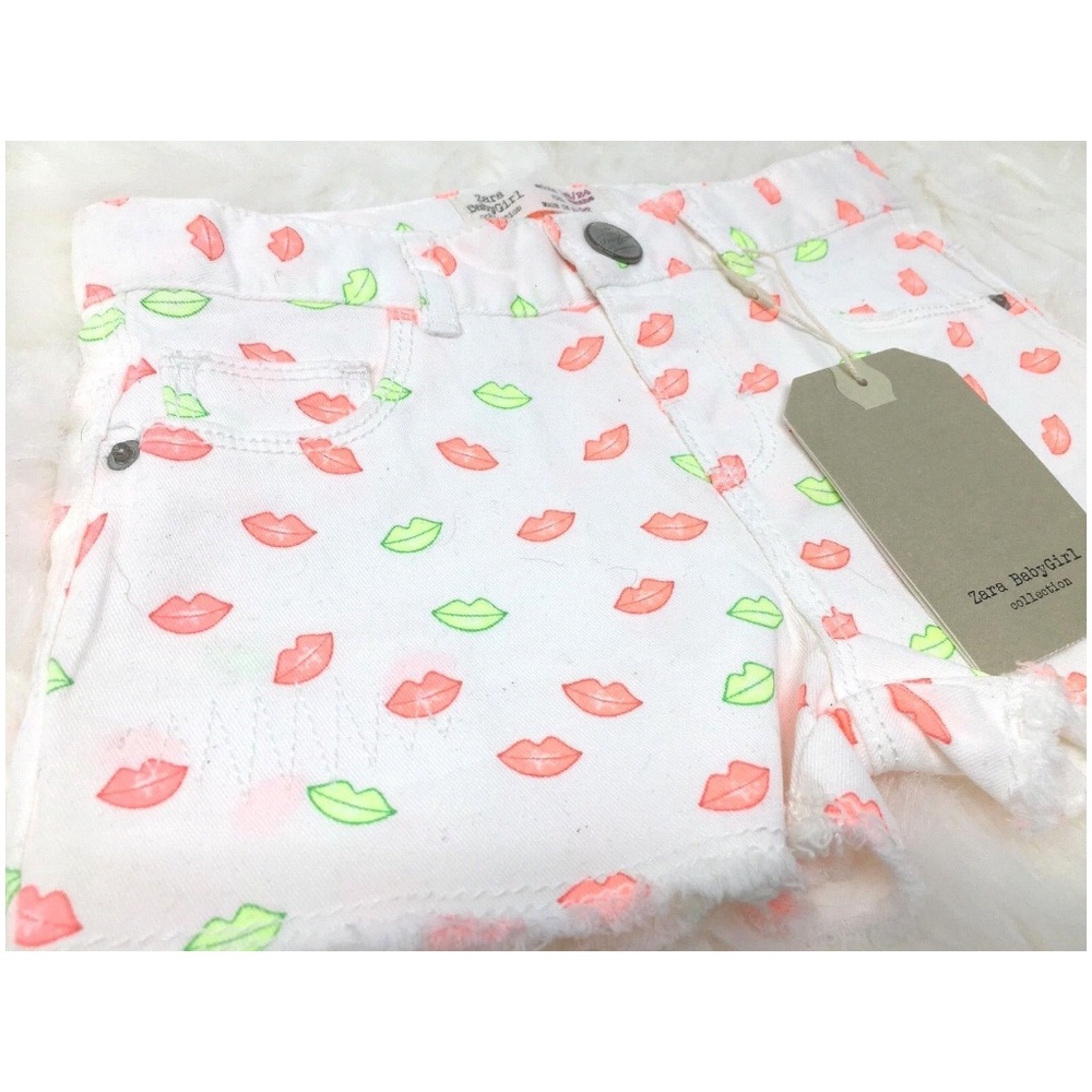 Neon Kisses Cut Off Distressed Shorts